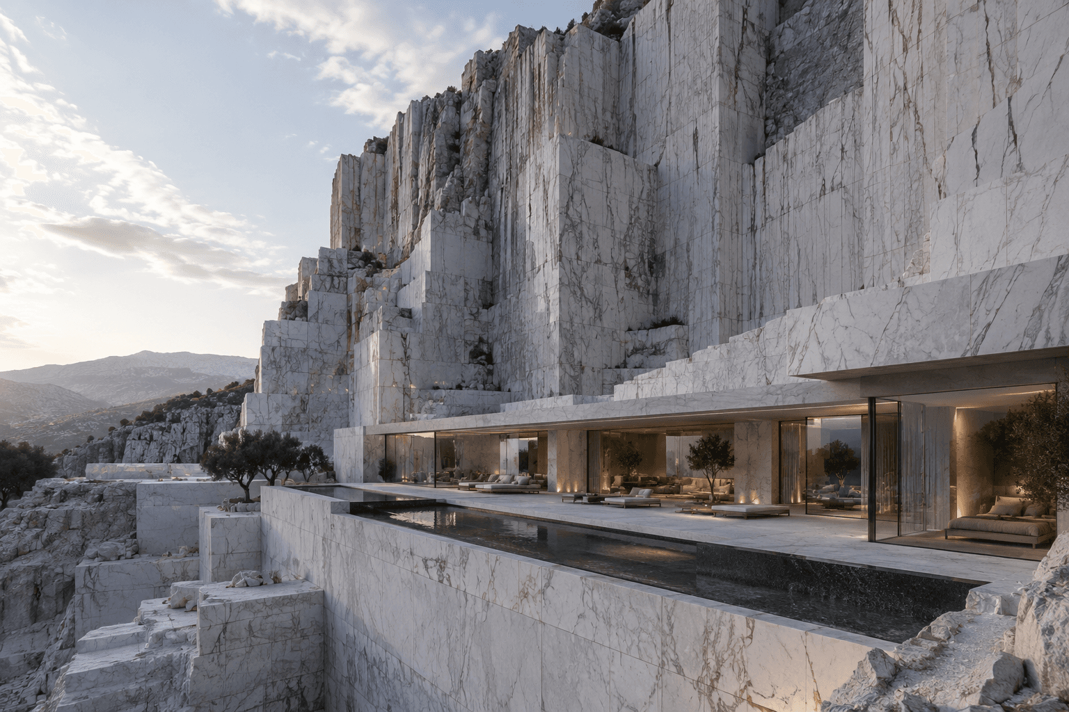 A Luxury Residence in Carrara Carved into a Historic Marble Quarry