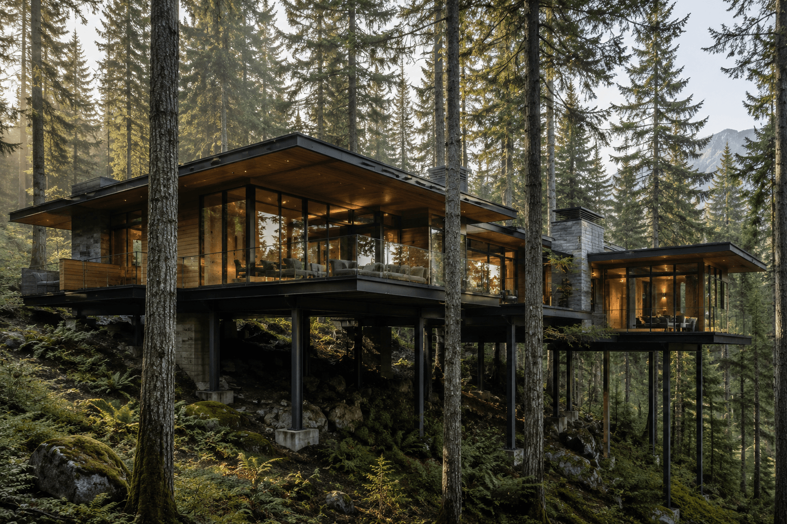 A Contemporary Residence in British Columbia Suspended Between Ancient Douglas Fir Trees